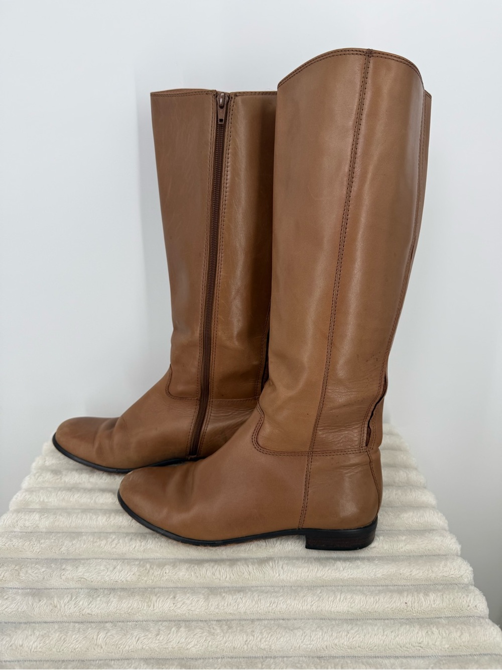 Corso Como Classic Tall Leather Riding Boots - Camel 8.5M